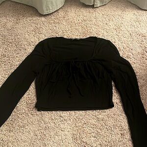 Shein Black Long-sleeve Crop